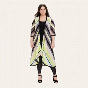 Torrid Chiffon Maxi High-Low Kimono, Size 1X / 2X